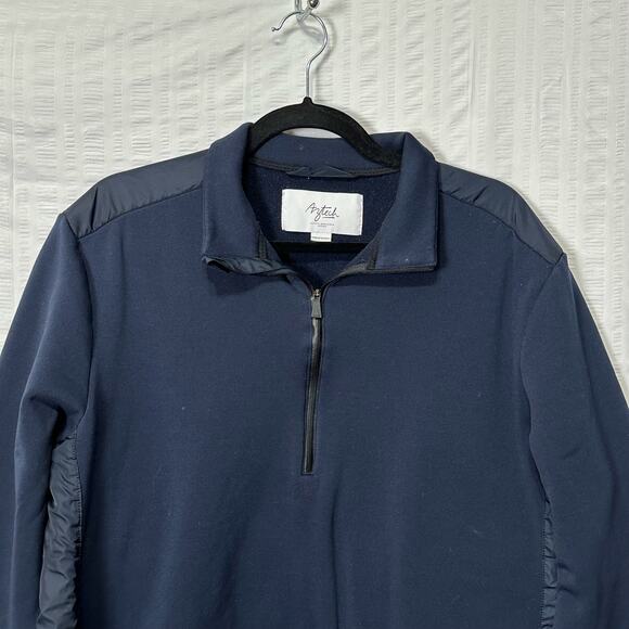 Aztech Mountain Aspen Sweater Mens Extra Large Navy Quarter Zip Sweatshirt Ski - Picture 2 of 14